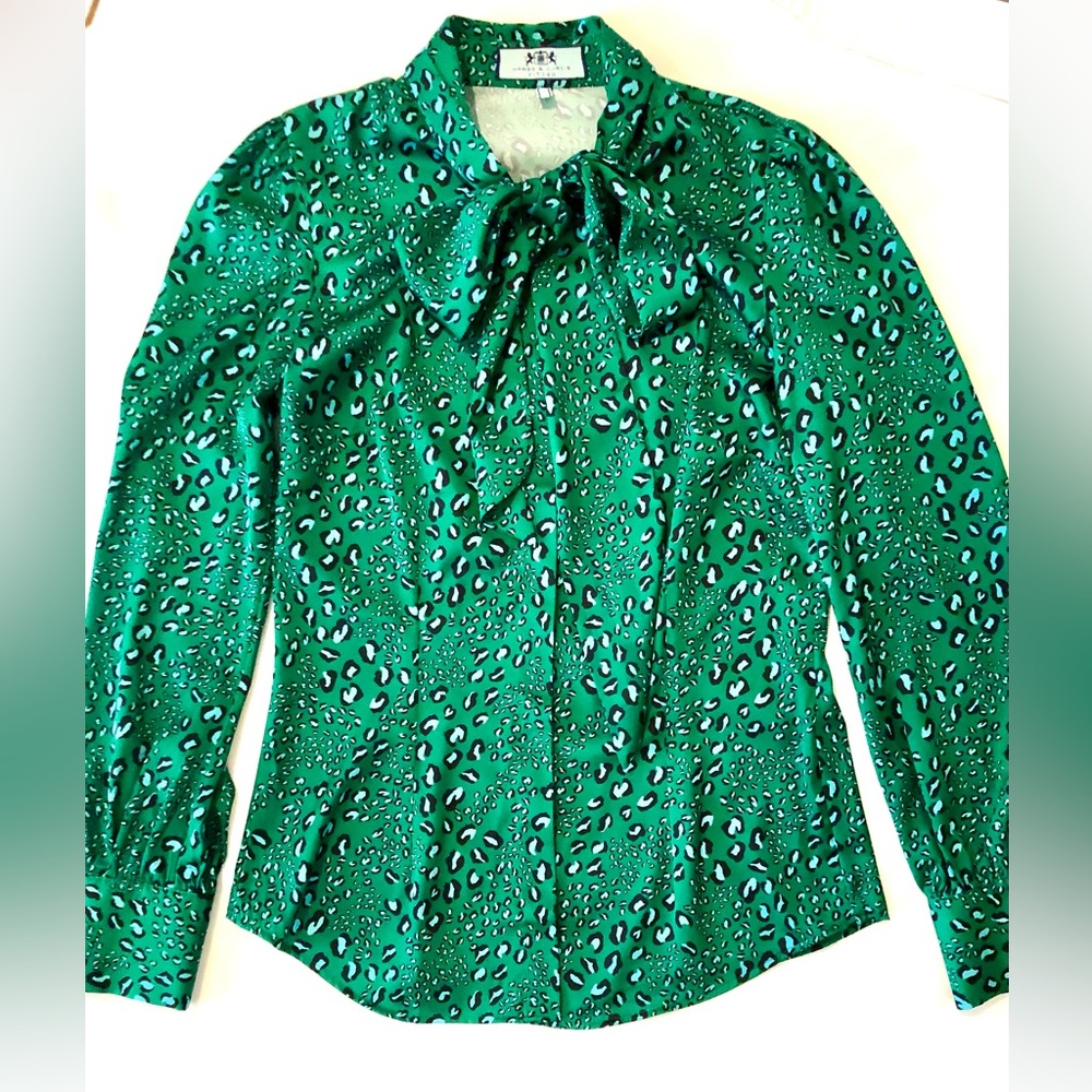 Hawes & Curtis Women’s Bow Blouse New - Beautiful Rich Colors - US Size 6/UK 10